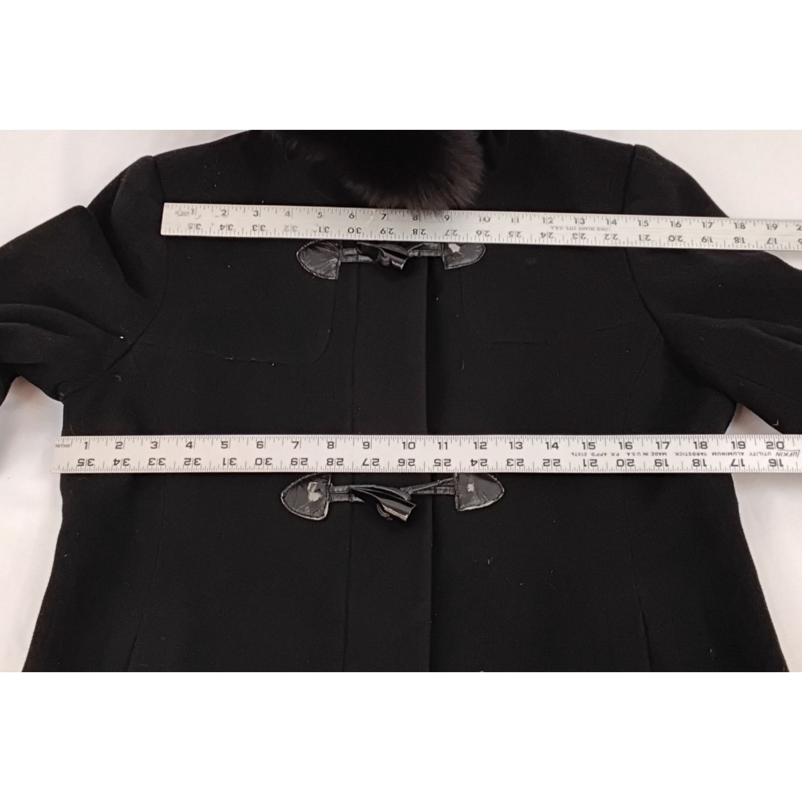 Pendleton Pendleton Wool Coat Women's 10 Petite Black Fox Fur Trim Size L / US 10 / IT 46 - 9 Thumbnail