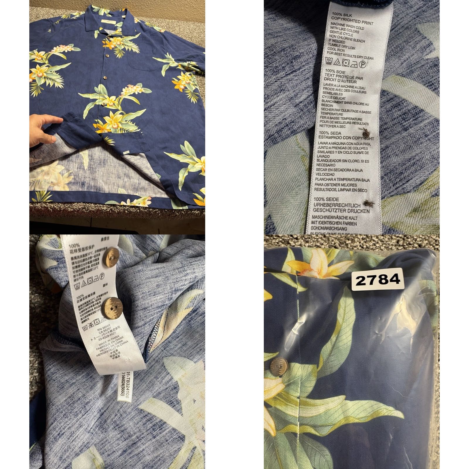 Tommy Bahama Tommy Bahama Hawaiian Shirt Mens 3XL XXXL 100% Silk Floral Blue Camp Shirt Short Sleeve Button-Up Collared Beach Tropical Size US XXL / EU 58 / 5 - 8 Thumbnail