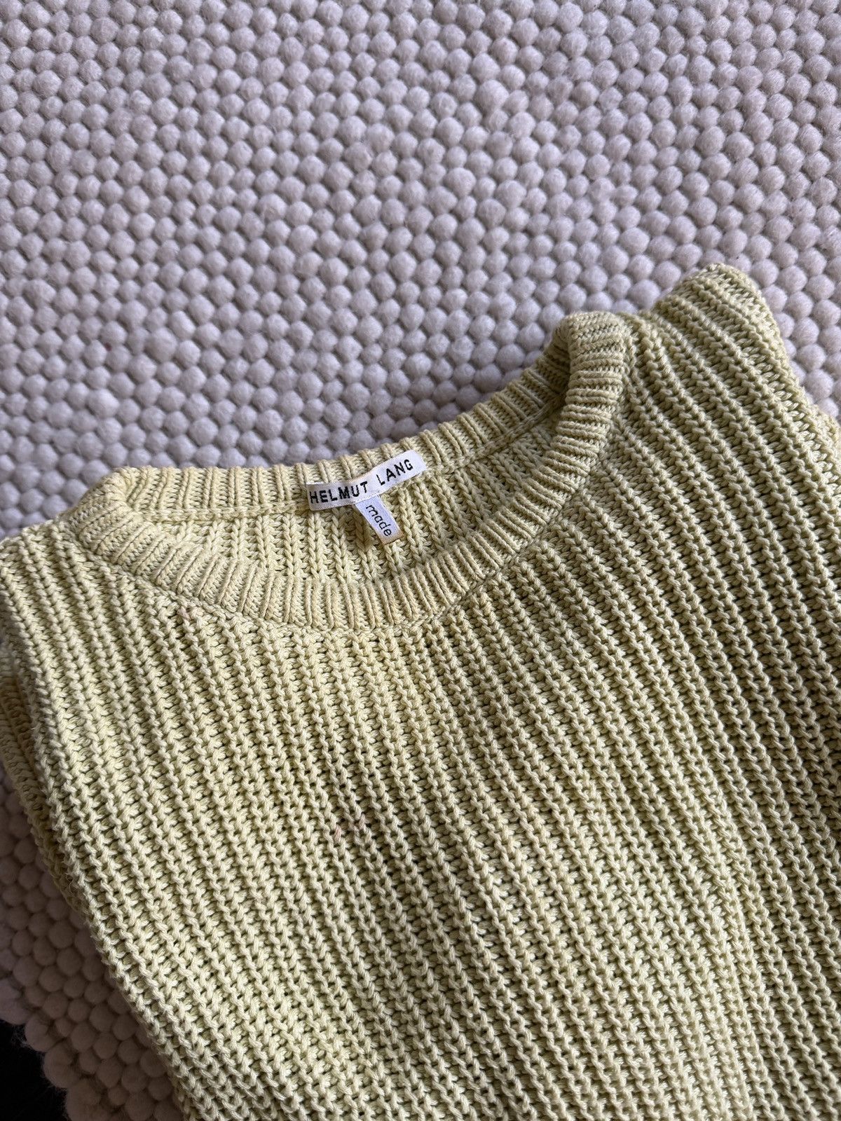 Helmut Lang Helmut Lang vintage knit sweater pullover yellow canary wool Size US M / EU 48-50 / 2 - 2 Thumbnail
