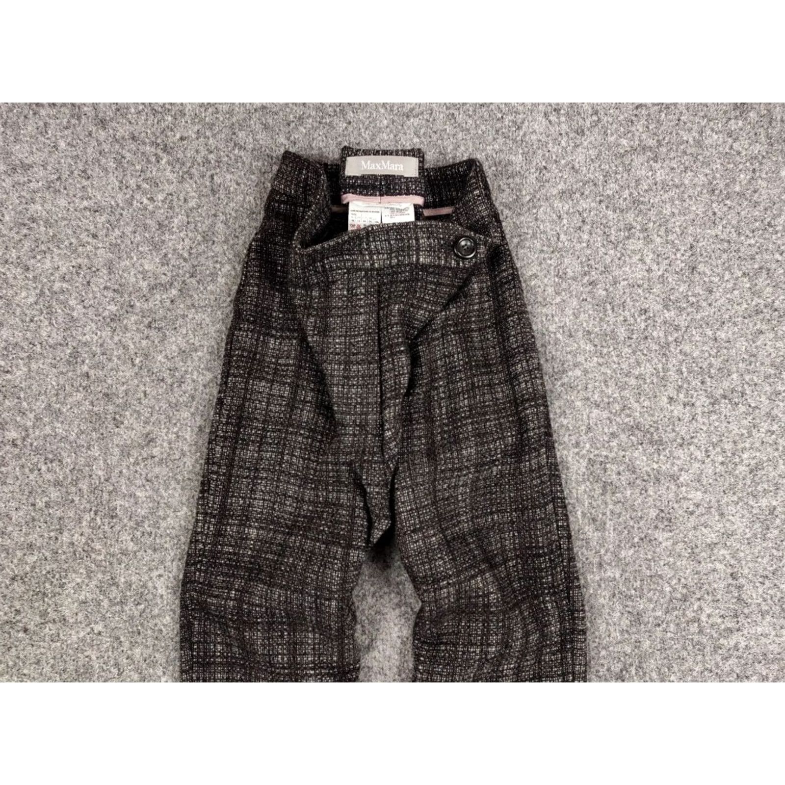 Max Mara VINTAGE Max Mara Pants Wool Tweed 12 Regular Black White Women's Dress Pants 90s Mens Womens Boys Girls Size 34" / US 12 / IT 48 - 4 Thumbnail