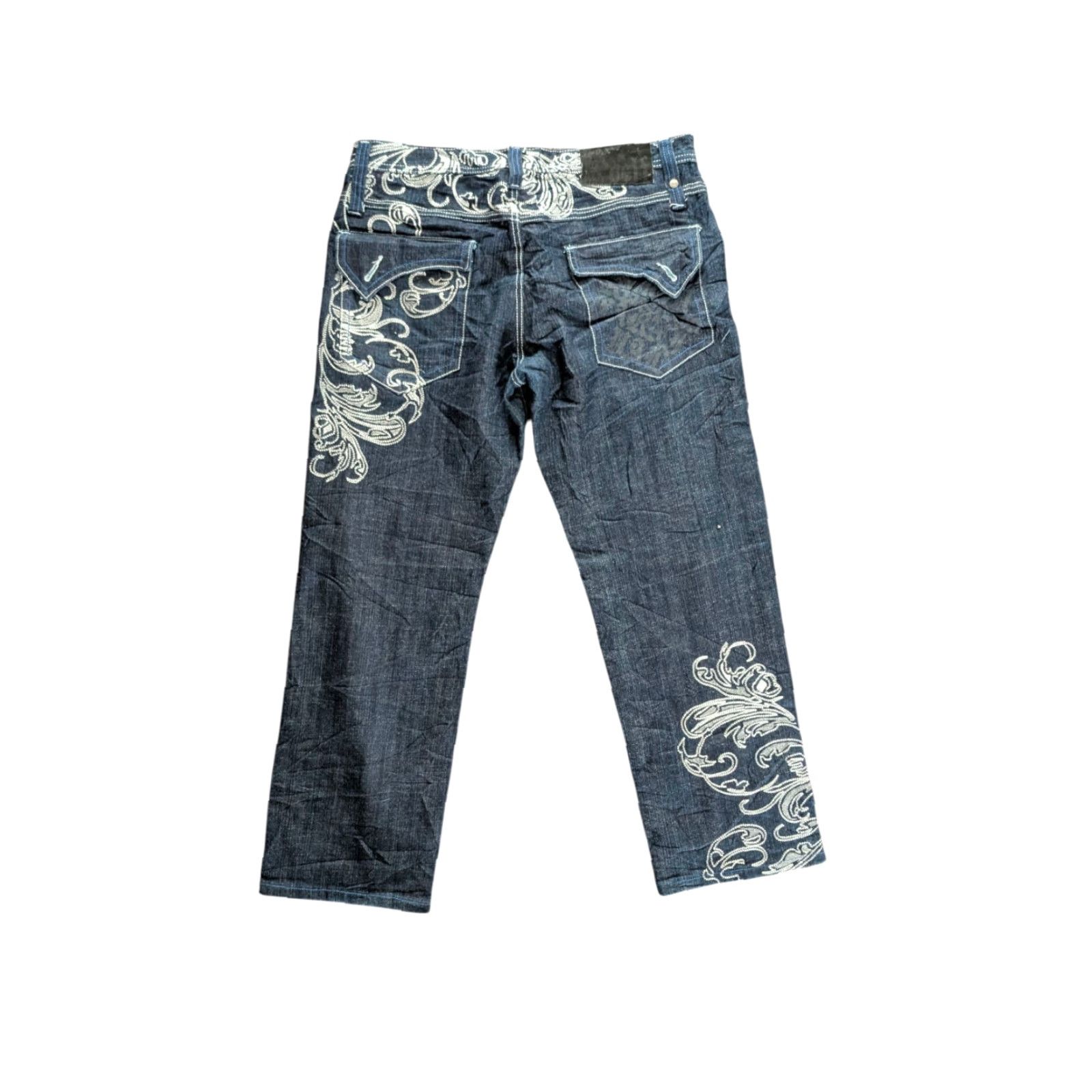 Denime Delf Jeans W36 L32 Embroidered Baroque Floral Straight Denim Men Size US 36 / EU 52 - 3 Thumbnail