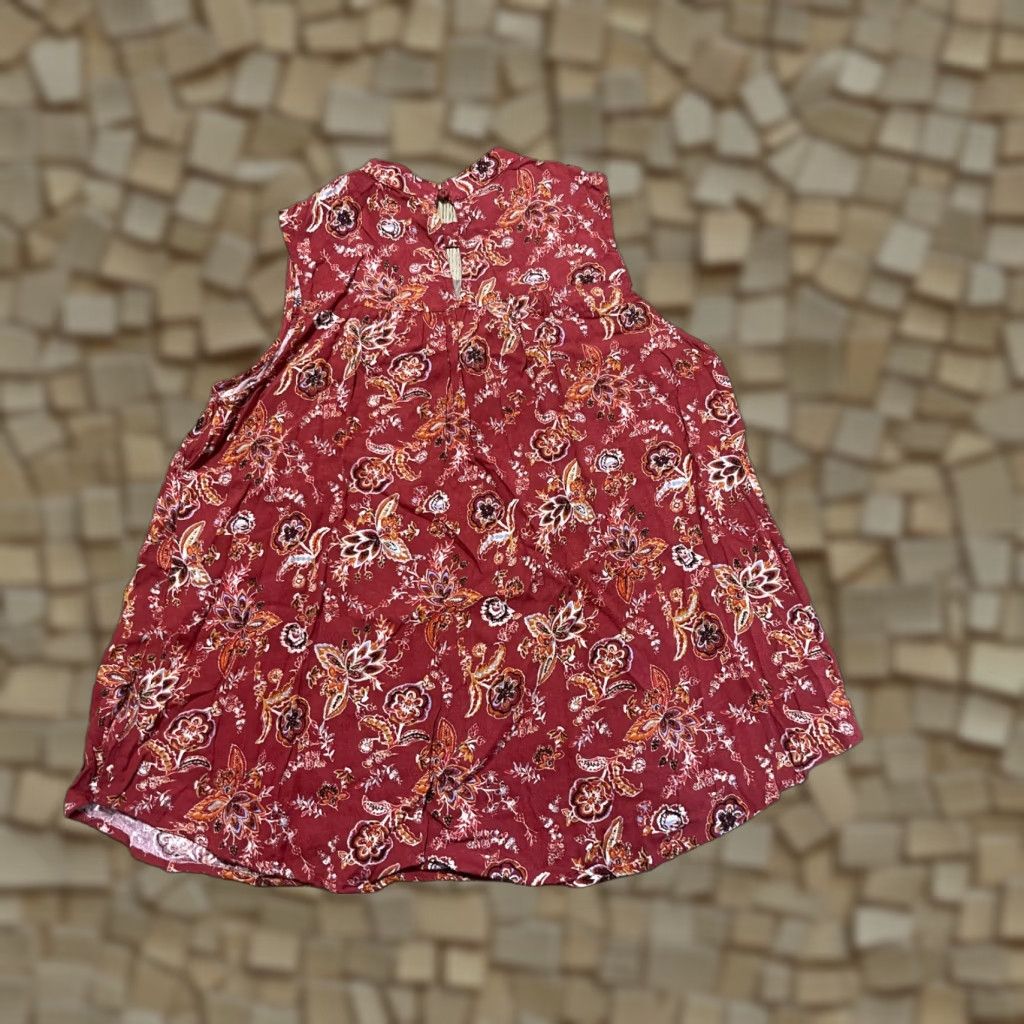 Vintage SOPHIE Rue Tank Top Women's Large Red White Floral Paisley Sleeveless Shirt Size L / US 10 / IT 46 - 1 Thumbnail