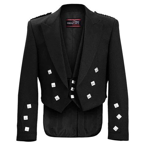 Handmade × Other Prince Charlie Jacket & Vest Black Scottish Formalwear M Size US M / EU 48-50 / 2 - 1 Thumbnail