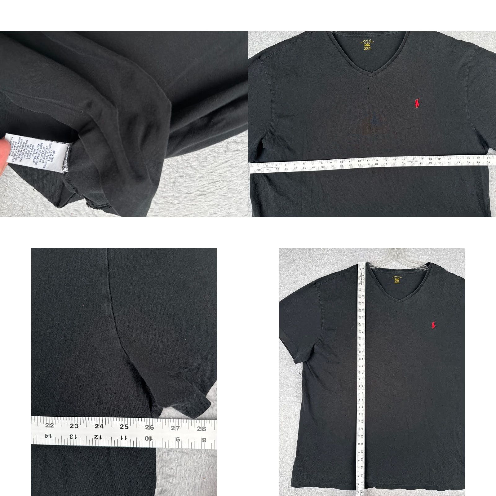 Ralph Lauren Polo Ralph Lauren Shirt Adult 2XL Black Short Sleeve Cotton V-Neck Polo Ralph Lauren Shirt Big & Tall Mens XL? Size US XXL / EU 58 / 5 - 8 Thumbnail