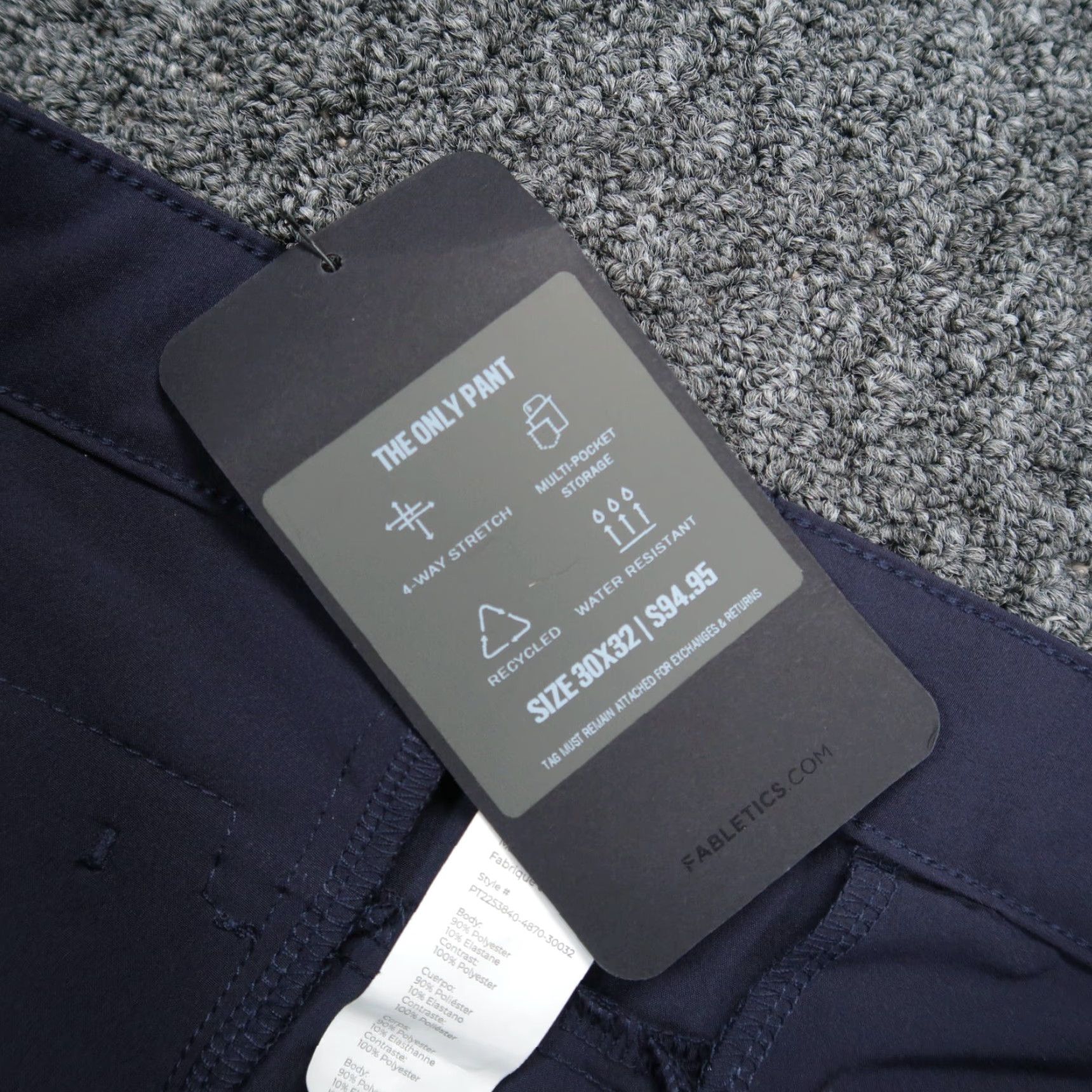 Fabletics Fabletics Pants Men 30x32 Chino Blue 5-Pocket Stretch Flat Front NWT Regular Size 30 Inseam 32 Size US 30 / EU 46 - 5 Thumbnail