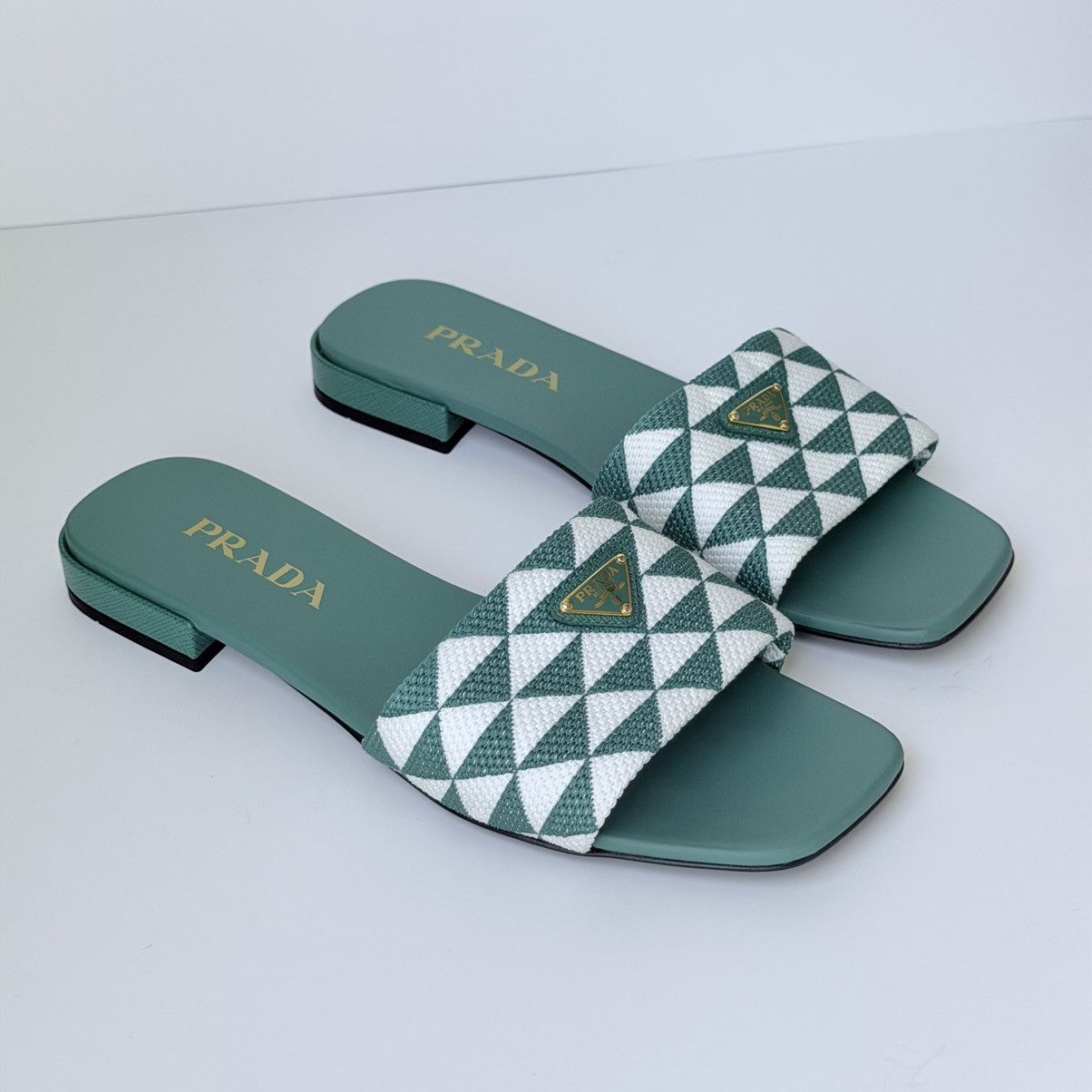 Prada Prada Jacquard Triangle Logo Sandal Size US 8.5 / IT 38.5 - 1 Thumbnail