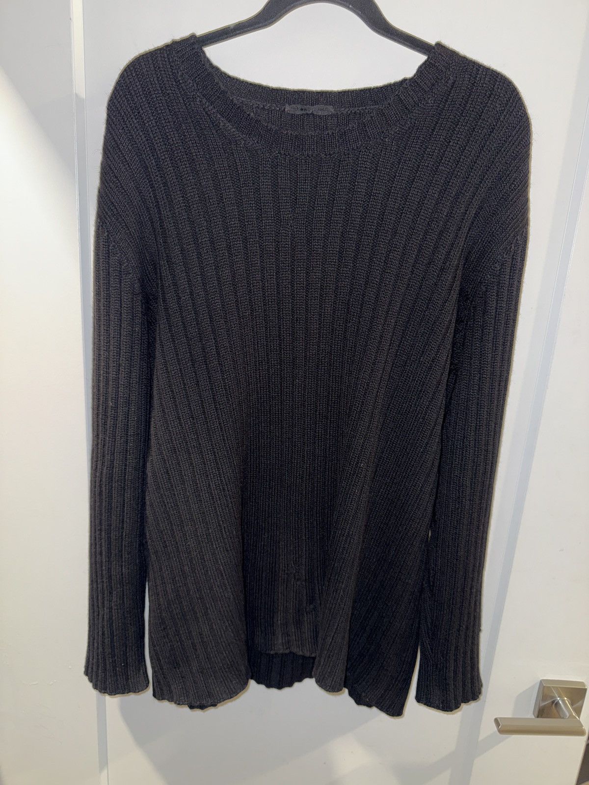 Late 90s-Early 00's Black Ribbed Wool Sweatshirt