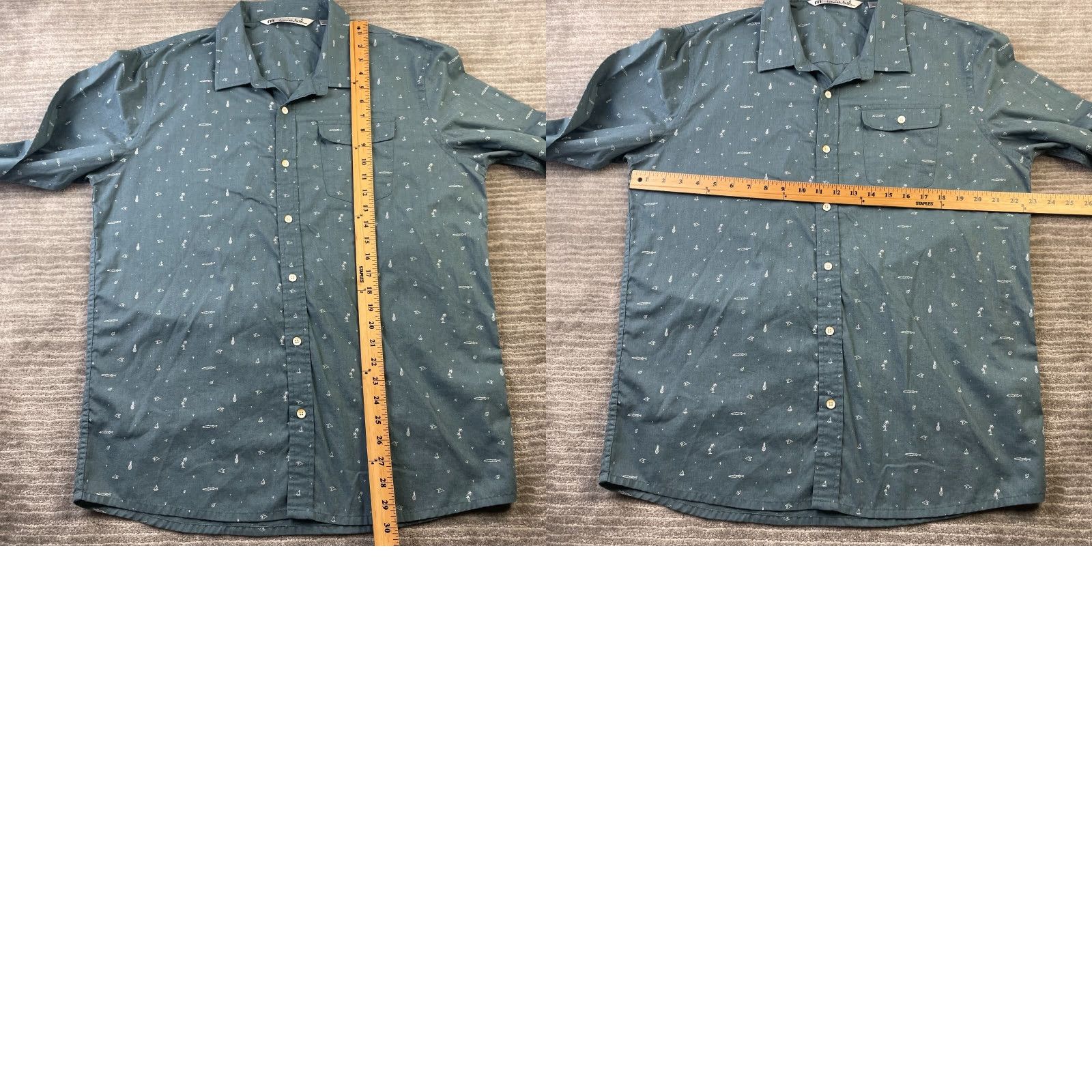 TravisMathew Travis Mathew Shirt Mens XL Blue Button-Up Long Sleeve Collared Button-Down Geometric Breathable Pockets Casual Formal Size US XL / EU 56 / 4 - 8 Thumbnail
