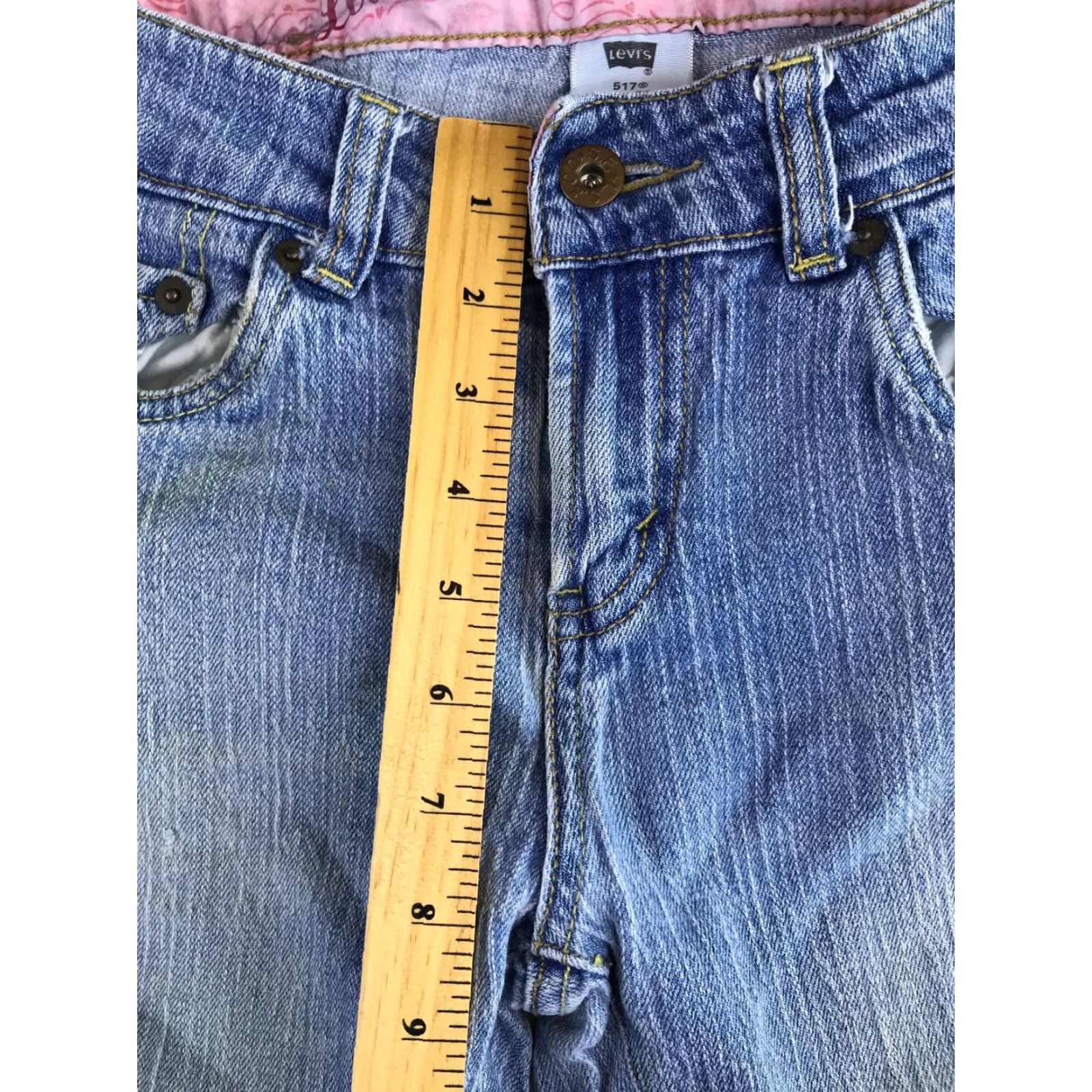 Levi's Levi's 517 Jeans Juniors 12.5 Blue Denim Flare Low Rise Pockets Logo Stretch Jeans | Levi's 500 Series Size 34" / US 12 / IT 48 - 4 Thumbnail