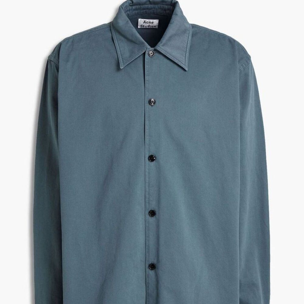 Acne Studios Acne Studios Oversized Cotton Overshirt Jacket Teal Blue Si Size US XL / EU 56 / 4 - 3 Thumbnail