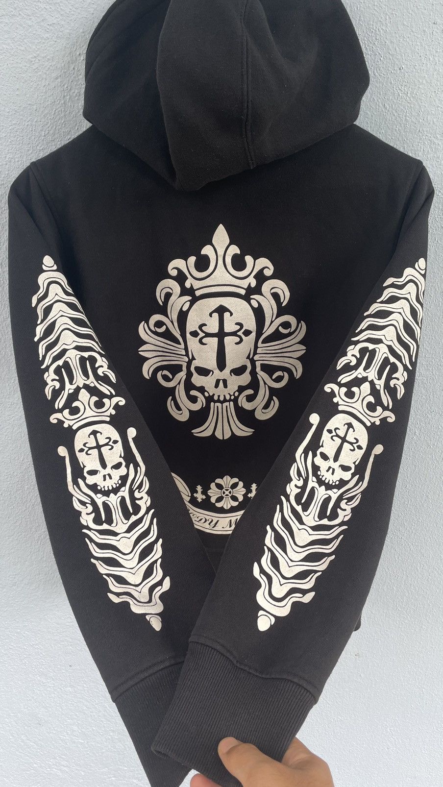 image of Seditionaries Body Maker Potent Gothic Punk Zipper Hoodie in Black, Men's (Size Large)