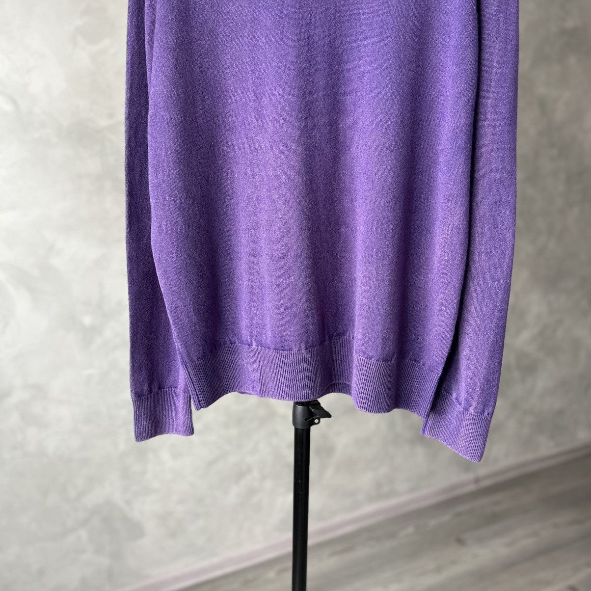 Luigi Borrelli Borrelli Napoli 100% Cashmere Purple Garment Dyed Sweater Size US XL / EU 56 / 4 - 4 Thumbnail