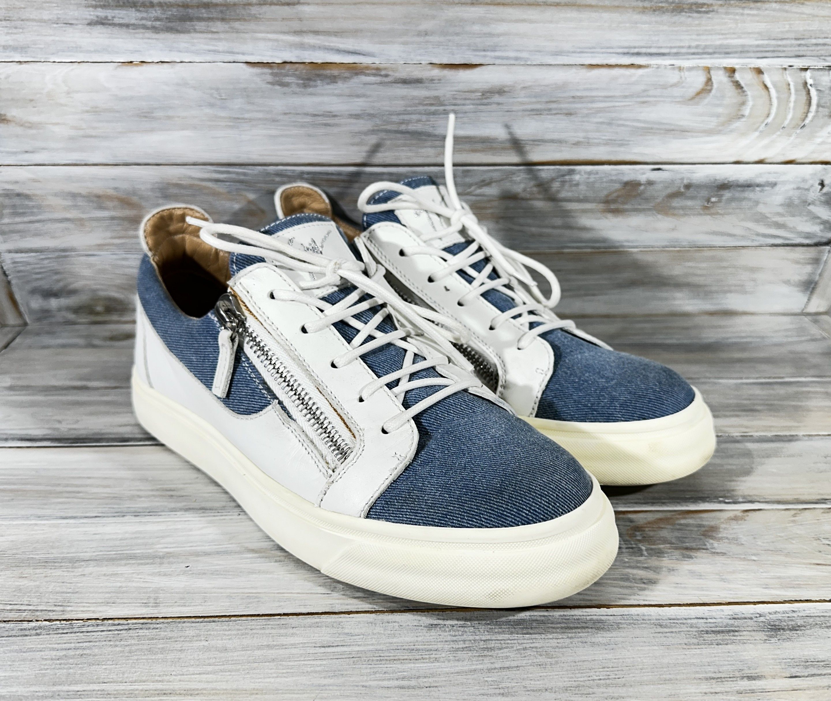 Giuseppe Zanotti Giuseppe Zanotti FRANKIE Denim Low-Top Sneakers MadeInItaly Size US 9 / EU 42 - 14 Thumbnail