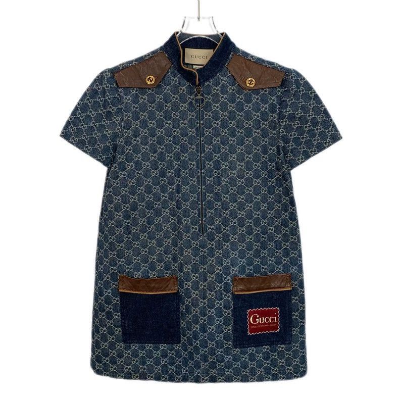 Gucci Denim Logo Print Dress for Women-2506
