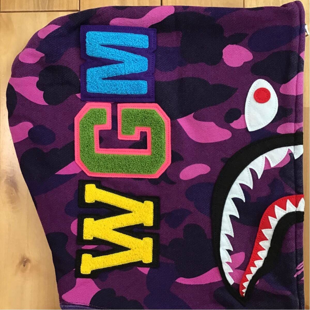 Bape × Nigo 2007 BAPE Purple camo shark full zip hoodie a bathing ape Size US M / EU 48-50 / 2 - 5 Thumbnail