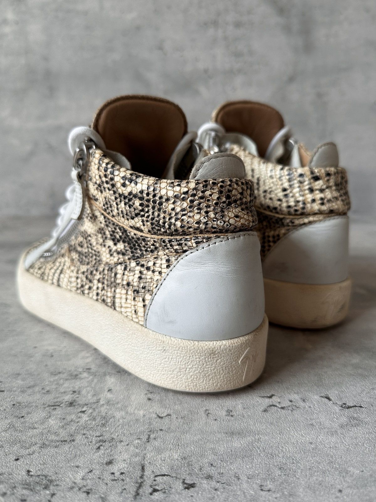 Giuseppe Zanotti KRISS PYTHON HIGH TOP SNEAKERS Size US 8 / EU 41 - 6 Thumbnail