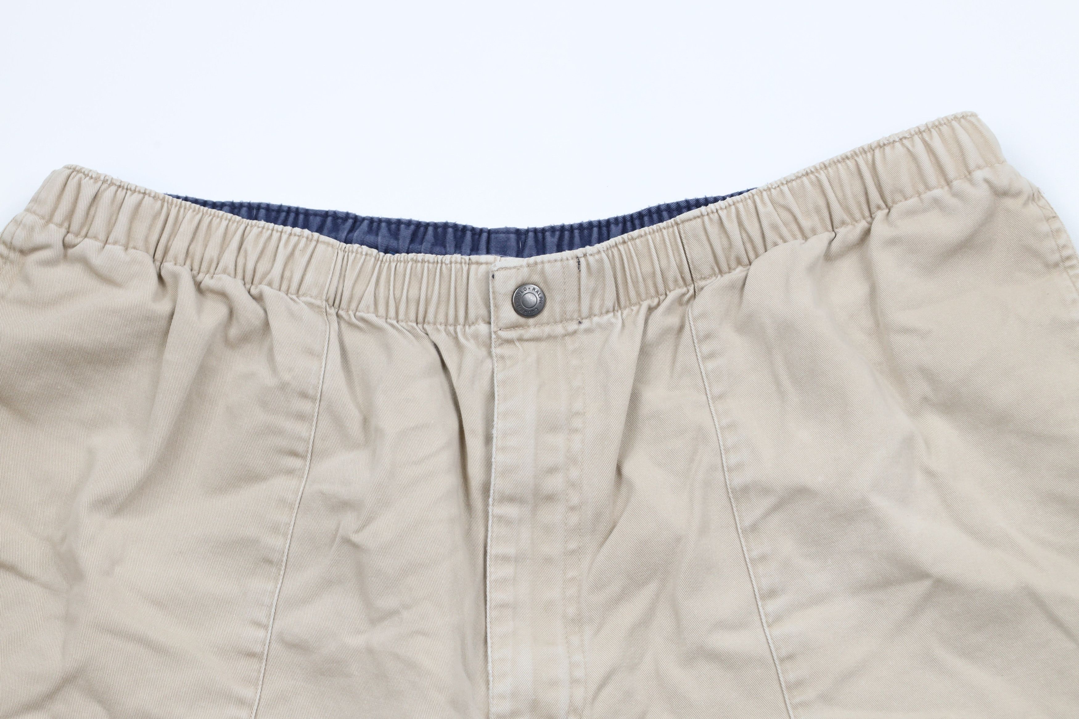 Ralph Lauren × Vintage Vintage 90s Ralph Lauren Spell Out Above Knee Shorts Beige Size US 38 / EU 54 - 2 Thumbnail