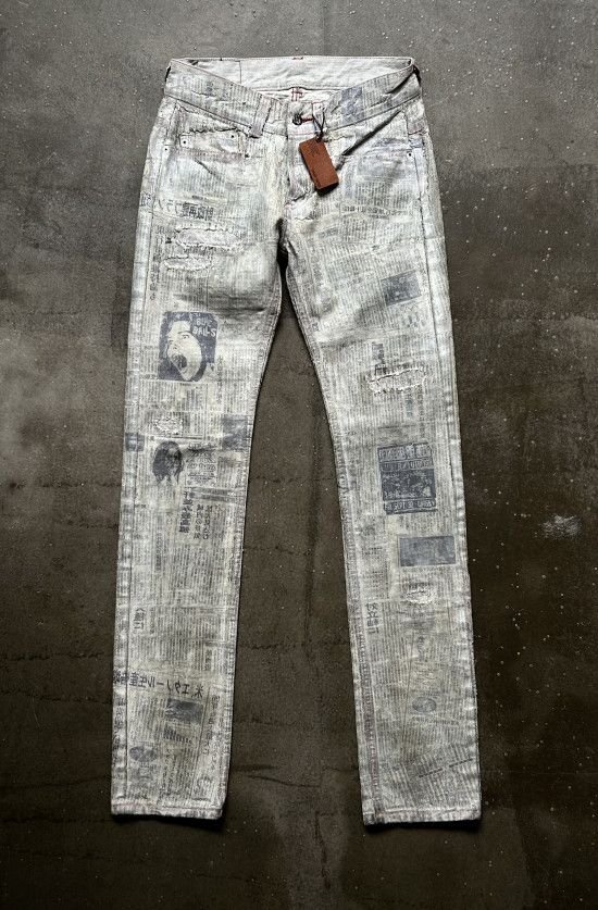 Other Diamond Dogs Waxed Newspaper-Coated Denim Pants Size US 37 - 1 Thumbnail