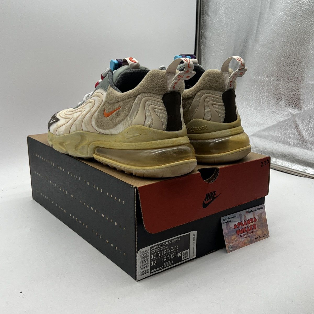 Nike Travis Scott x air max 270 react cactus trails Size US 10.5 / EU 43-44 - 4 Thumbnail