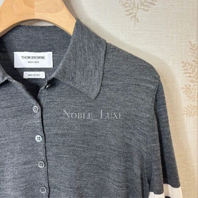 Thom Browne Thom Browne Gray Polo collar short sleeves Size US XS / EU 42 / 0 - 2 Thumbnail