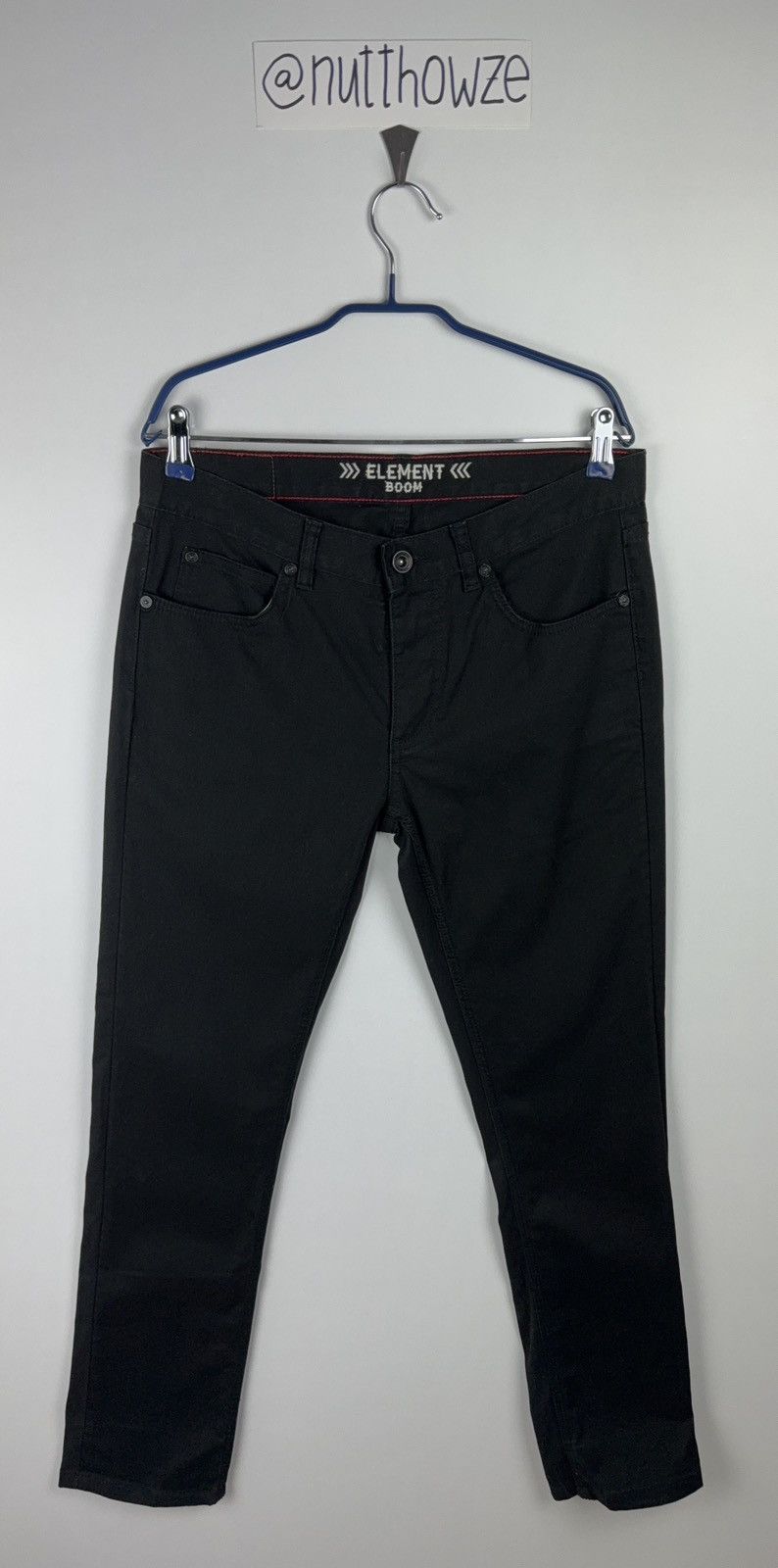 Element Element 33x32 Boom Black Slim Fit Denim Skate Pants Size US 33 - 1 Thumbnail