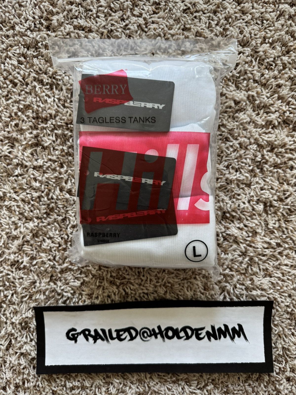(x3) The GV Galley White Fake Chrome Tank Top