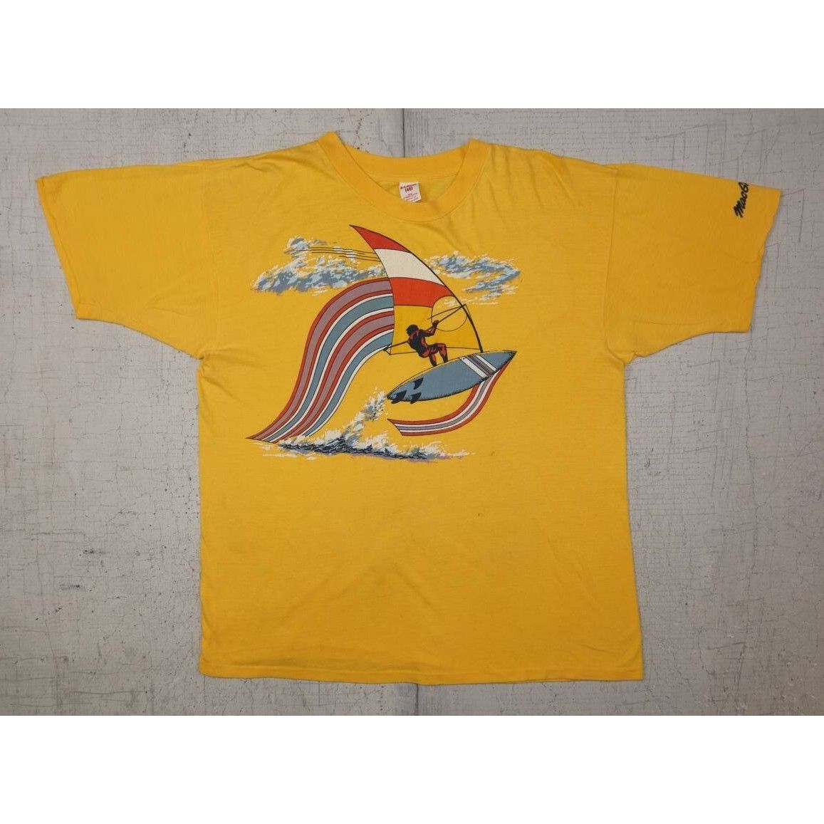 Vintage Vintage 70s MacGregor Surf T-Shirt XL Yellow Single Stitch Size US XL / EU 56 / 4 - 1 Thumbnail