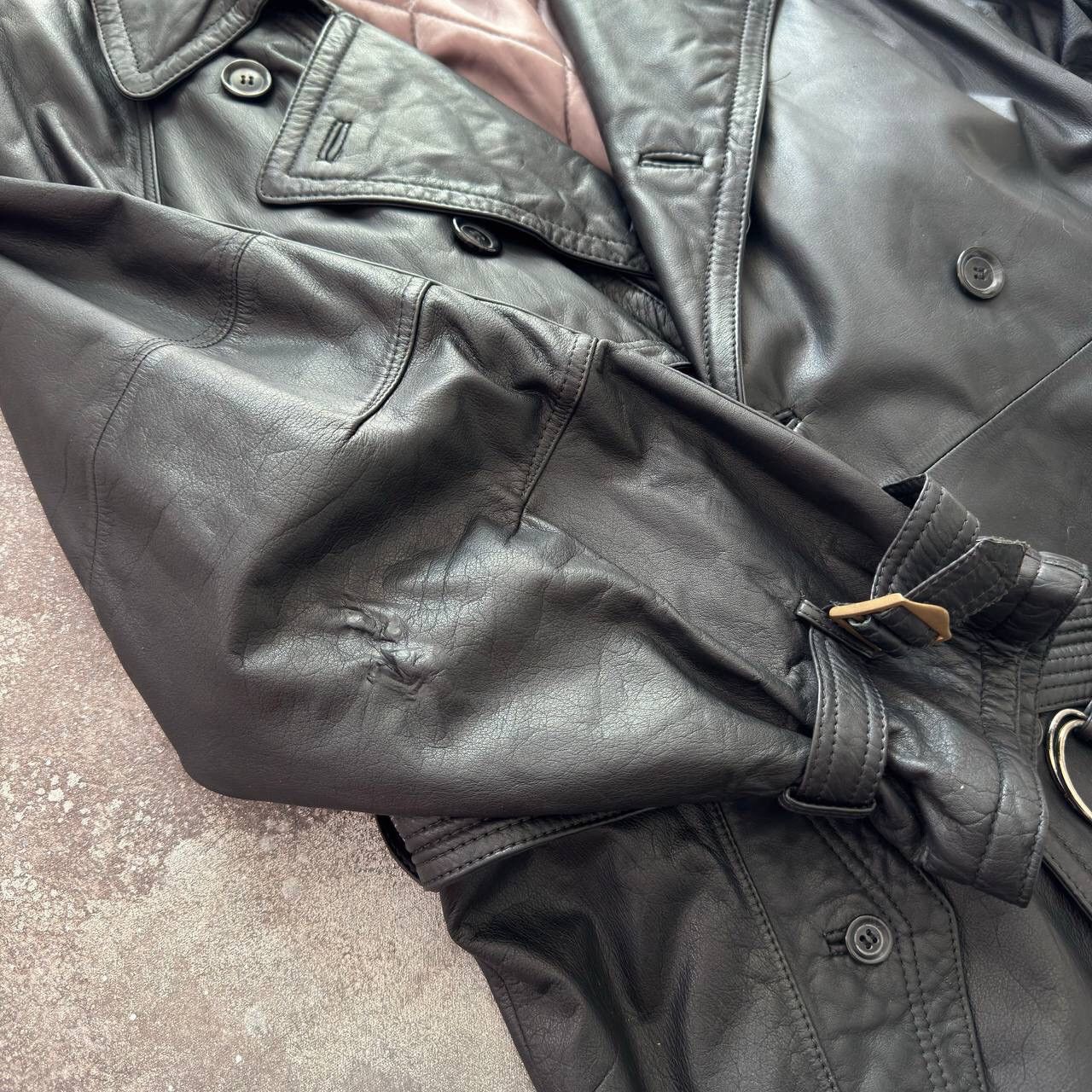 Other 90s Matrix Style Vintage Belted Leather Trench Coat Jacket Size US L / EU 52-54 / 3 - 11 Thumbnail