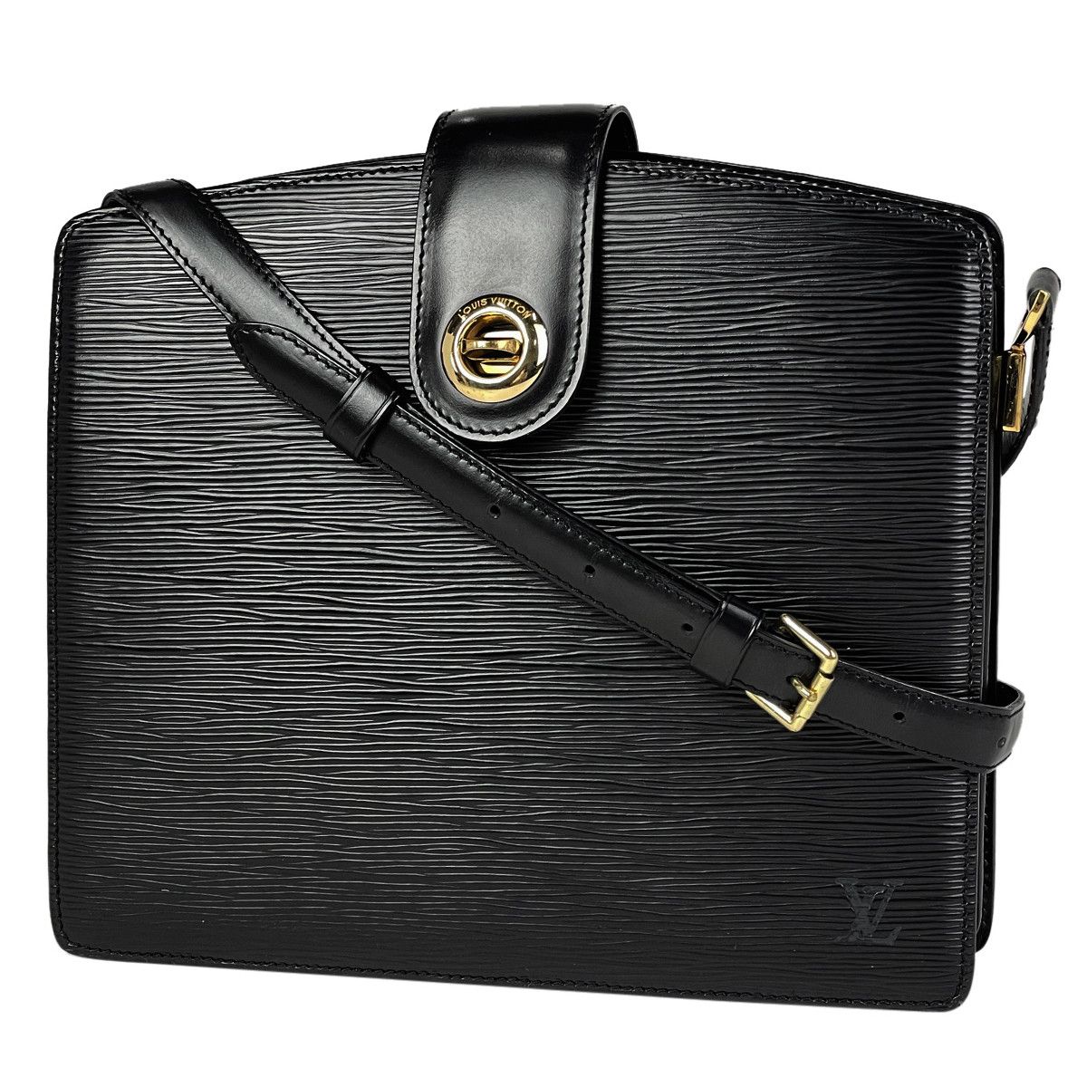 Louis Vuitton Capucines Shoulder Bag Epi Noir Black