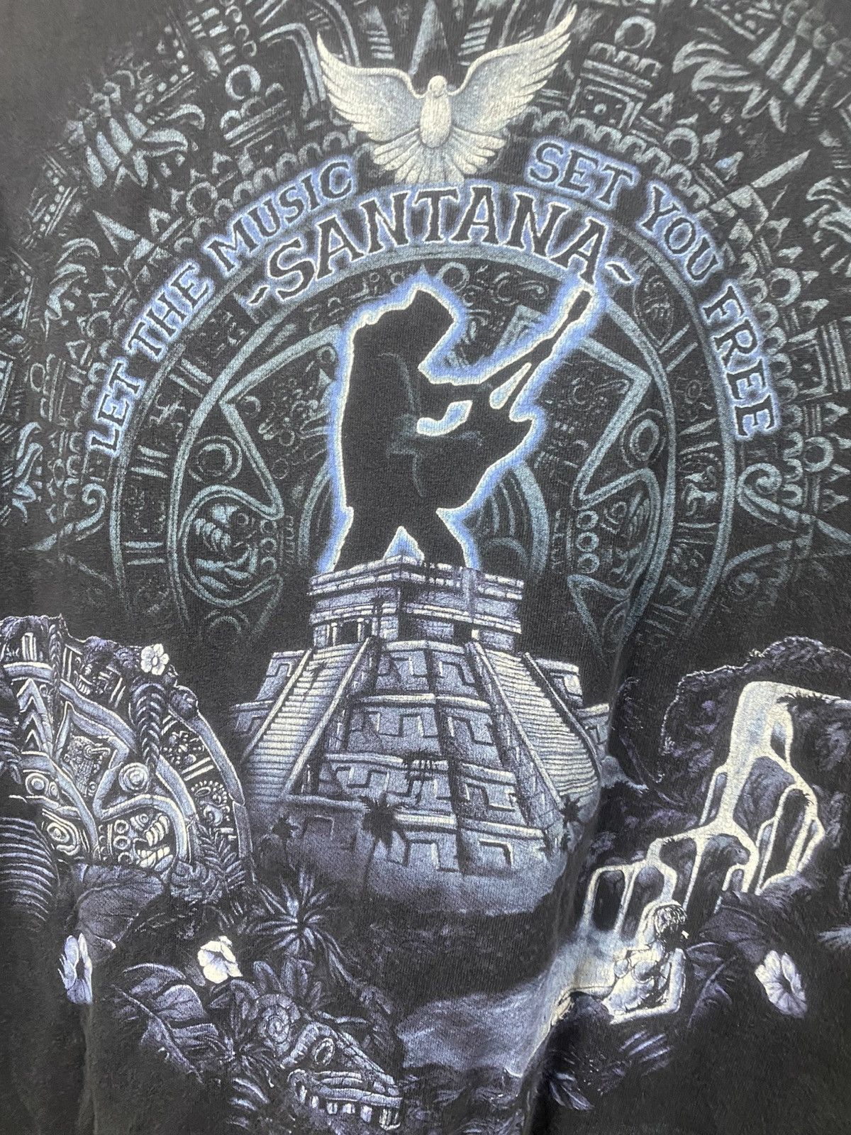 Band Tees Vintage Santana 90s Size US XL / EU 56 / 4 - 2 Thumbnail
