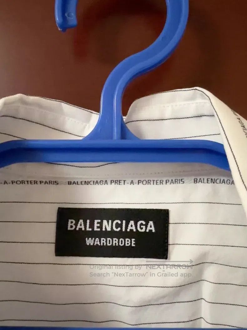 Balenciaga Balenciaga size 37 Logo Striped Shirt Size US L / EU 52-54 / 3 - 3 Thumbnail