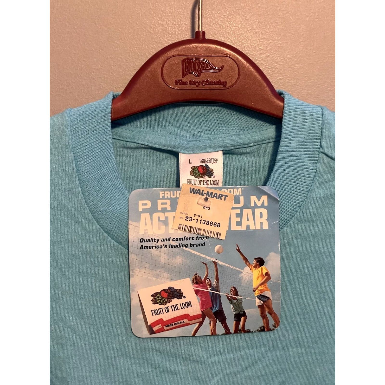 Fruit Of The Loom Fruit of the Loom T-Shirt Shirt Cotton M Yellow Stitch 19” Pit 28” Length A267 Mens NWT VTG Light Blue Single Stitch L Size US M / EU 48-50 / 2 - 2 Thumbnail