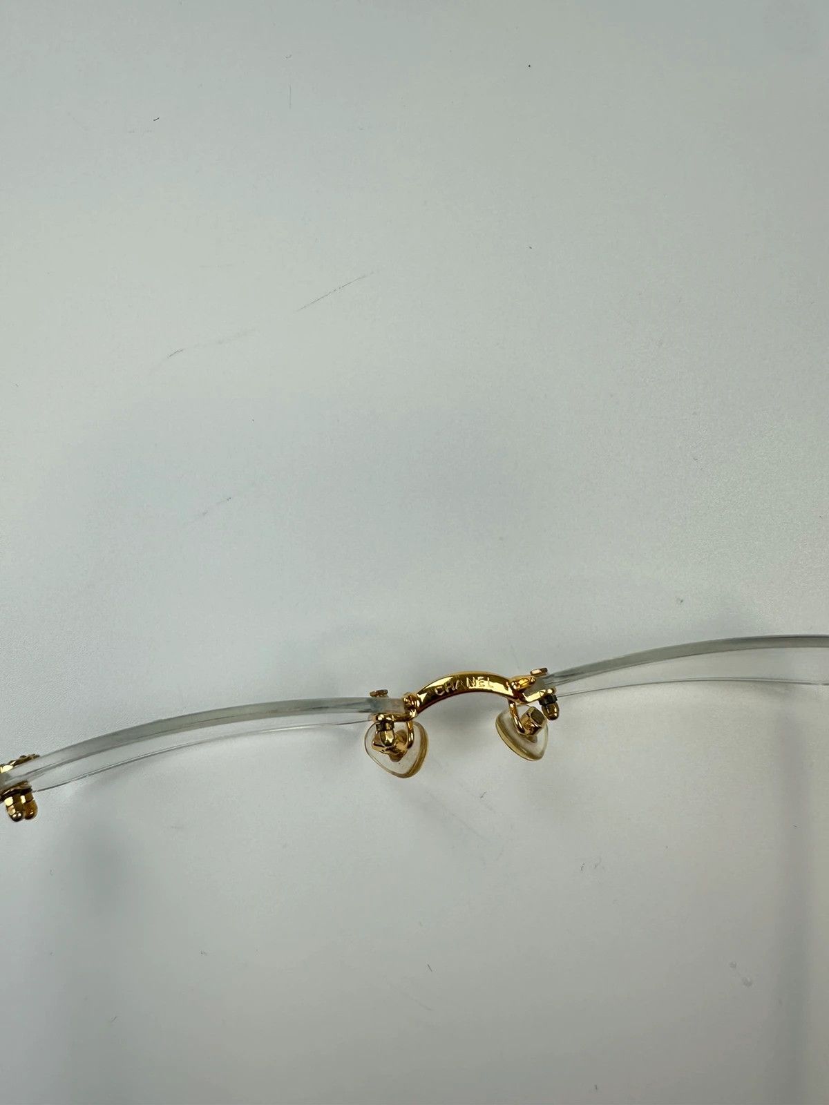 Chanel Chanel White Argent Gold Sunglasses Rimless Strass Size ONE SIZE - 6 Thumbnail