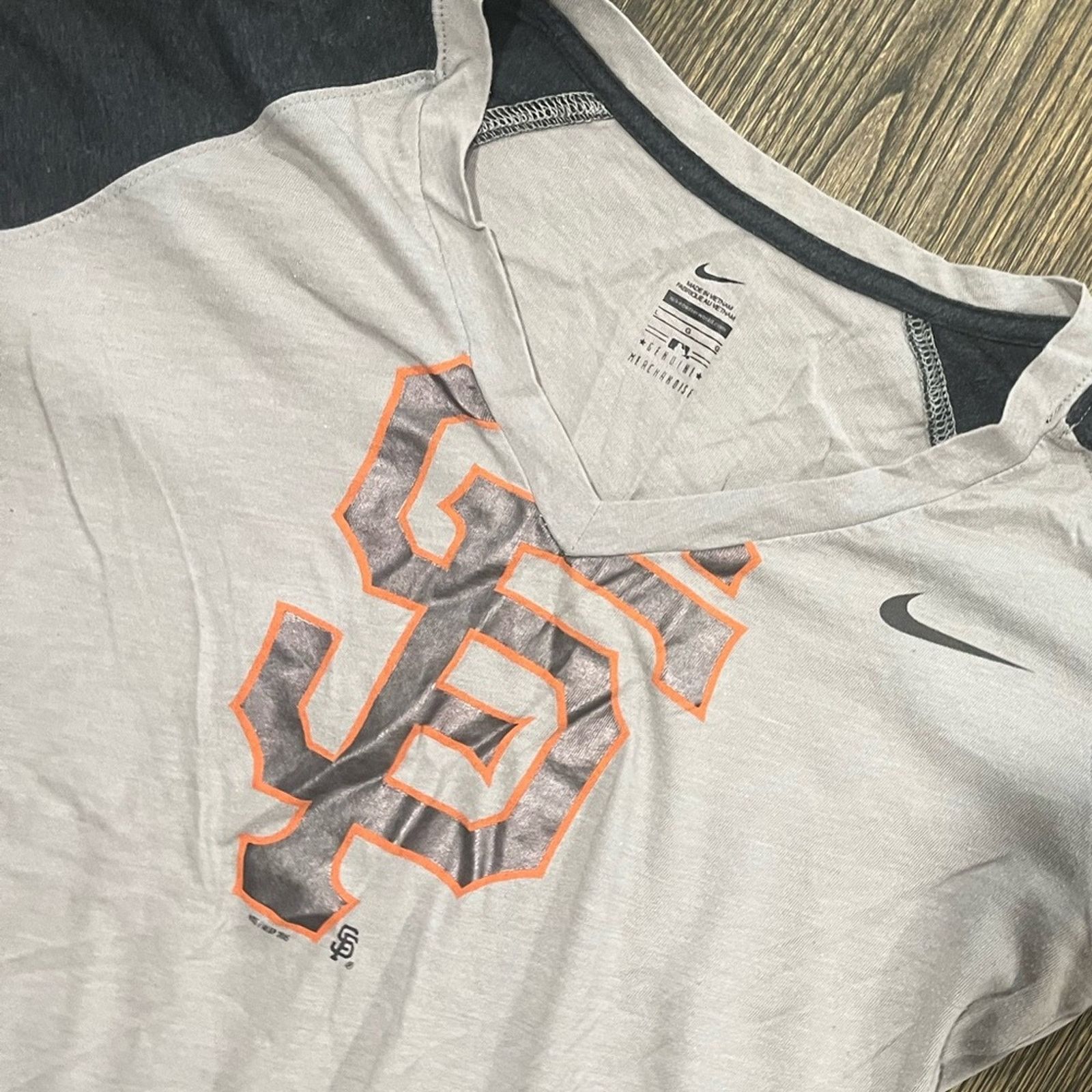 Nike Nike San Francisco Giants SF Short Sleeves Tee V-Neck Size L Size L / US 10 / IT 46 - 2 Thumbnail