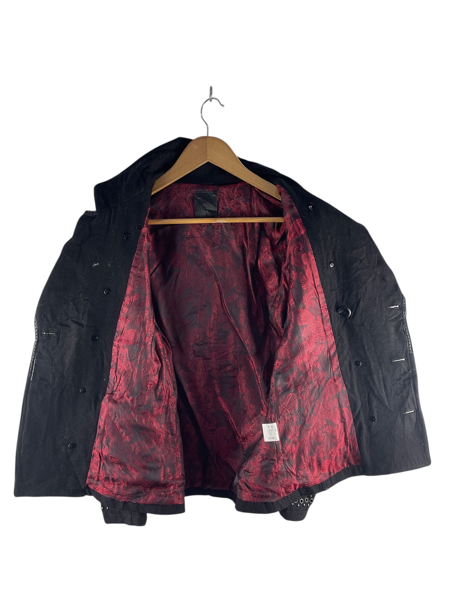 Japanese Brand MIDAS Studded Double-Breasted Pea Coat Jacket Size US S / EU 44-46 / 1 - 3 Thumbnail