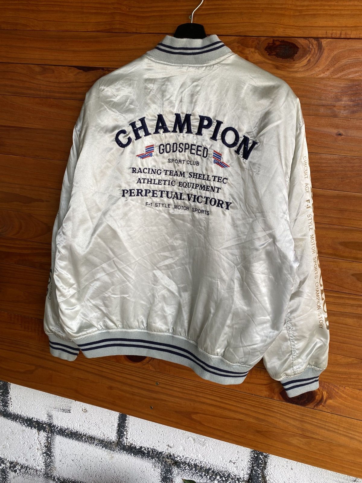 Godspeed Vintage British Club “Godspeed Champion” Satin Bomber Jacket Size US L / EU 52-54 / 3 - 10 Thumbnail