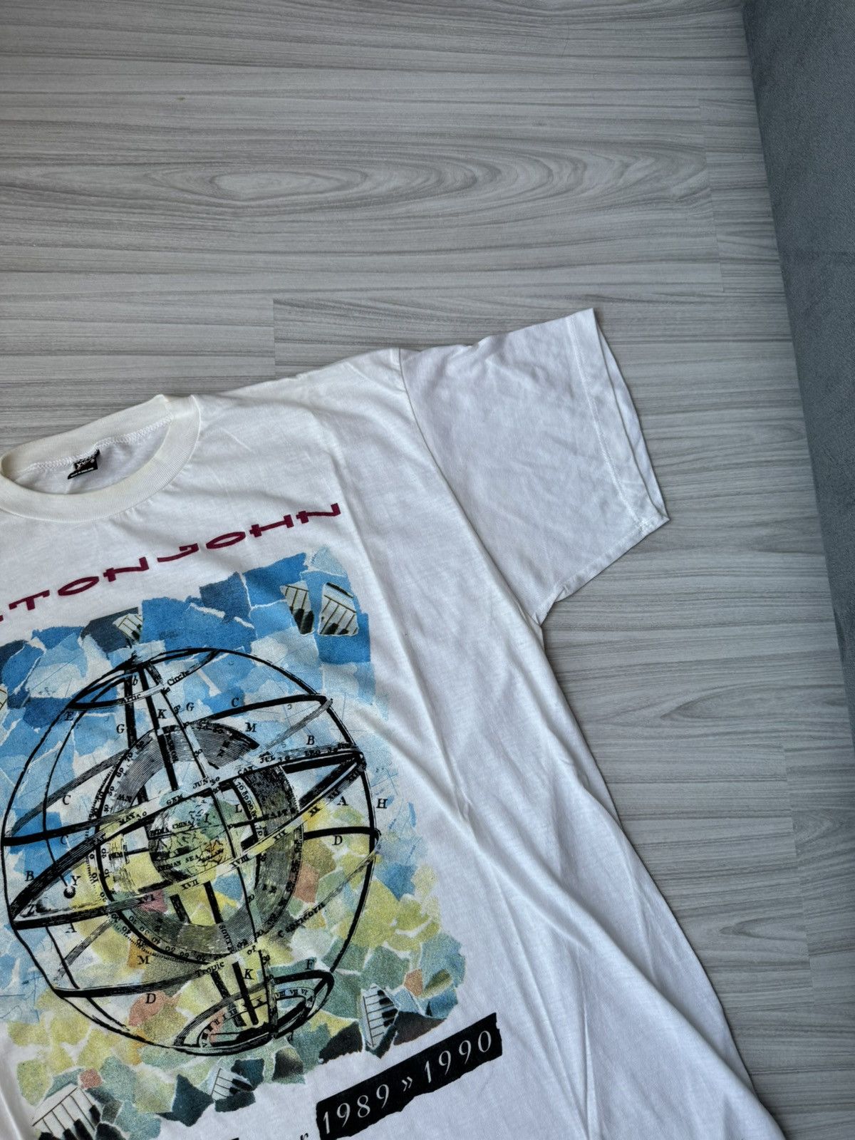 Band Tees × Vintage Vintage Elton John 1989-1990 World Tour T-Shirt White Size US XL / EU 56 / 4 - 6 Thumbnail