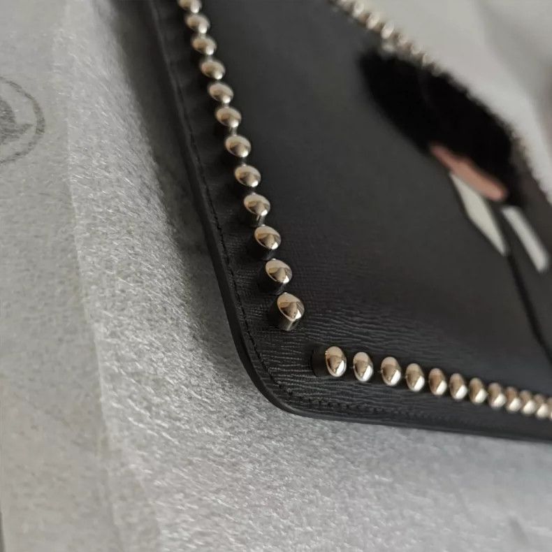 Fendi Fendi studded leather zipper clutch bag Size ONE SIZE - 3 Thumbnail