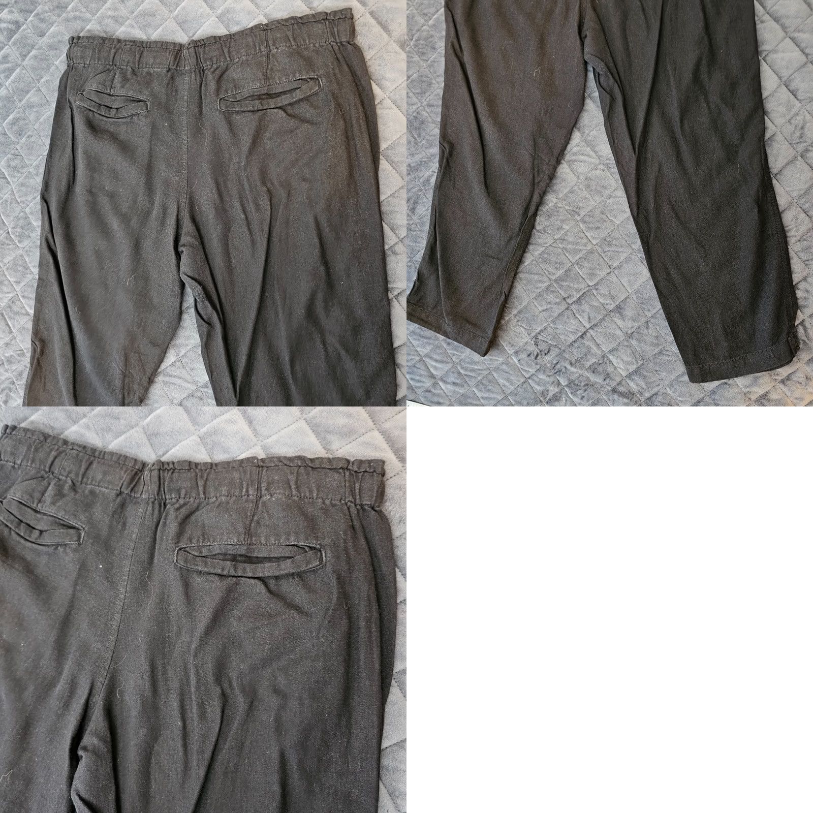 Old Navy Old Navy Pants Cropped Linen Blend Black Stretch Drawstring Waist Women Regular Size M? Size 36" / US 14 / IT 50 - 8 Thumbnail