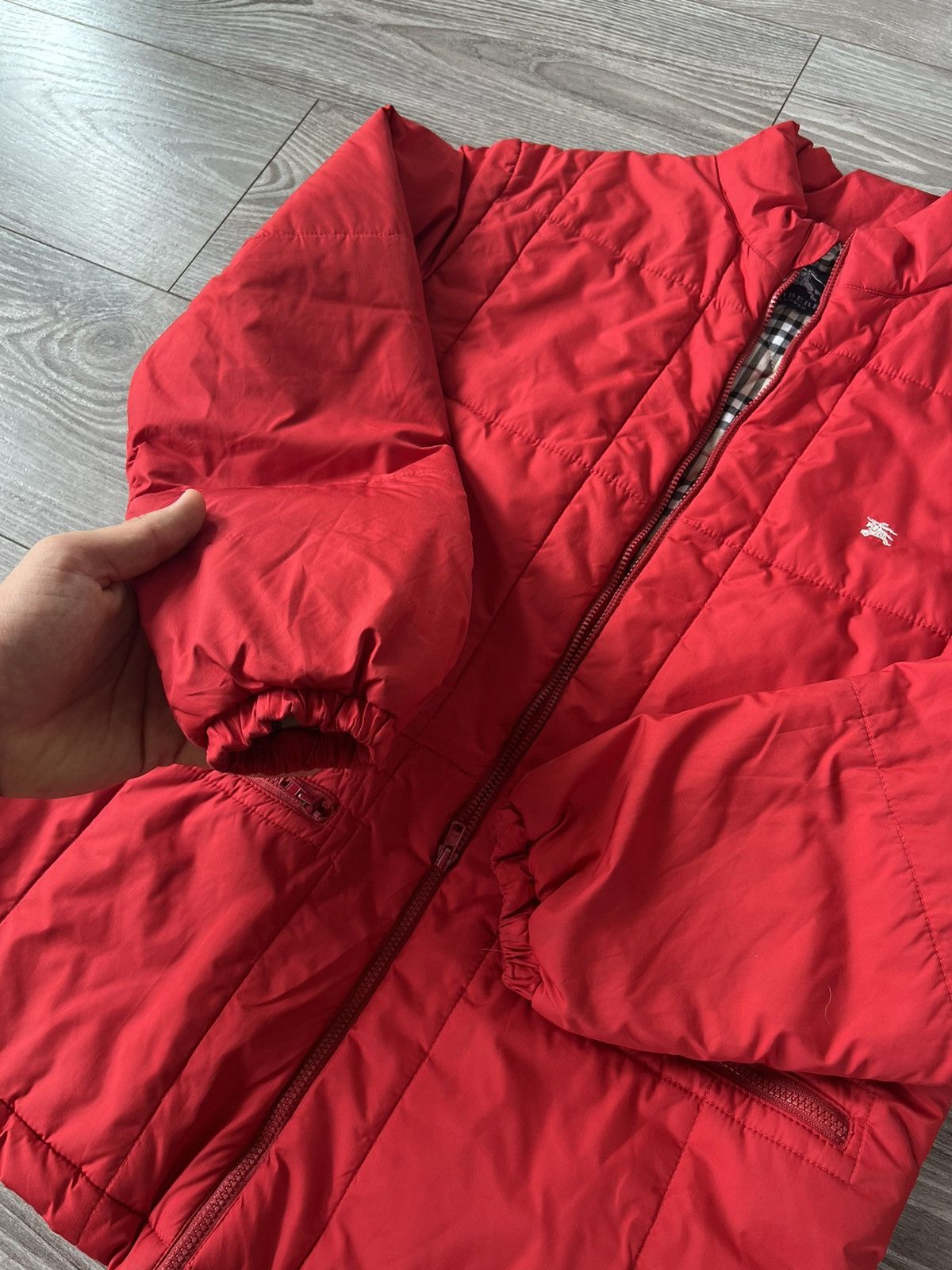 Burberry × Vintage ‼️VINTAGE BURBERRY FULL CELL RED WARM WINTER JACKET‼️ Size M / US 6-8 / IT 42-44 - 21 Thumbnail