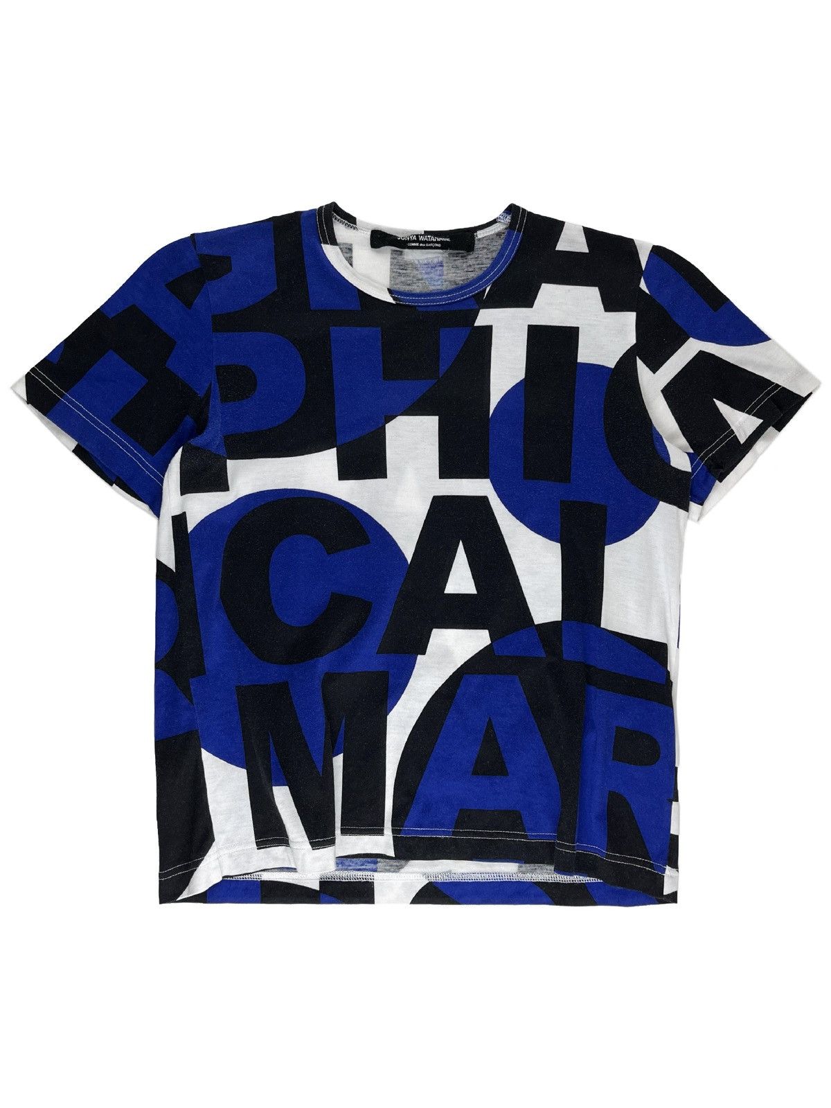 image of Comme Des Garcons x Junya Watanabe Ss15 Junya Watanabe Alphabet Letters Abstract Poem Tshirt in Blu