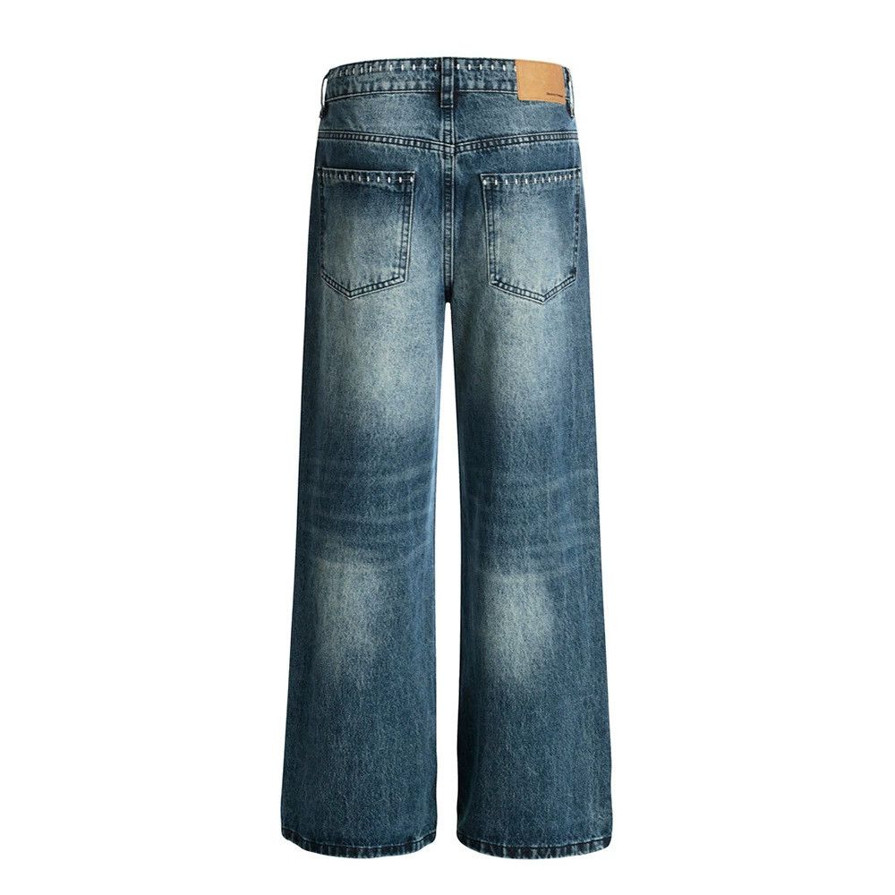 Jean Men's American high street loose contrast color washed jeans Size US 32 / EU 48 - 2 Thumbnail