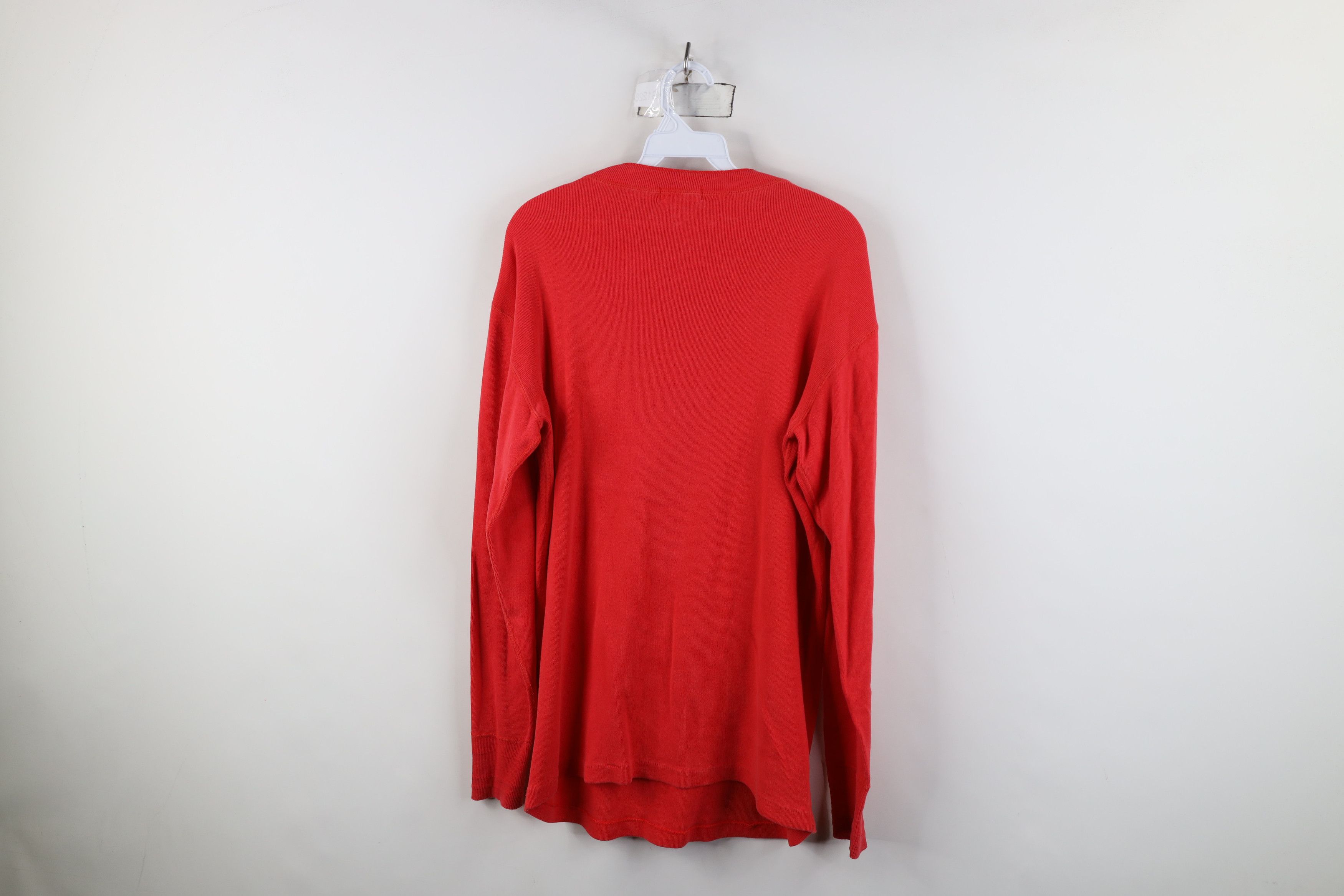 Gap Vintage 80s 90s Gap Ribbed Knit Henley T-Shirt Red Cotton Size US L / EU 52-54 / 3 - 11 Thumbnail