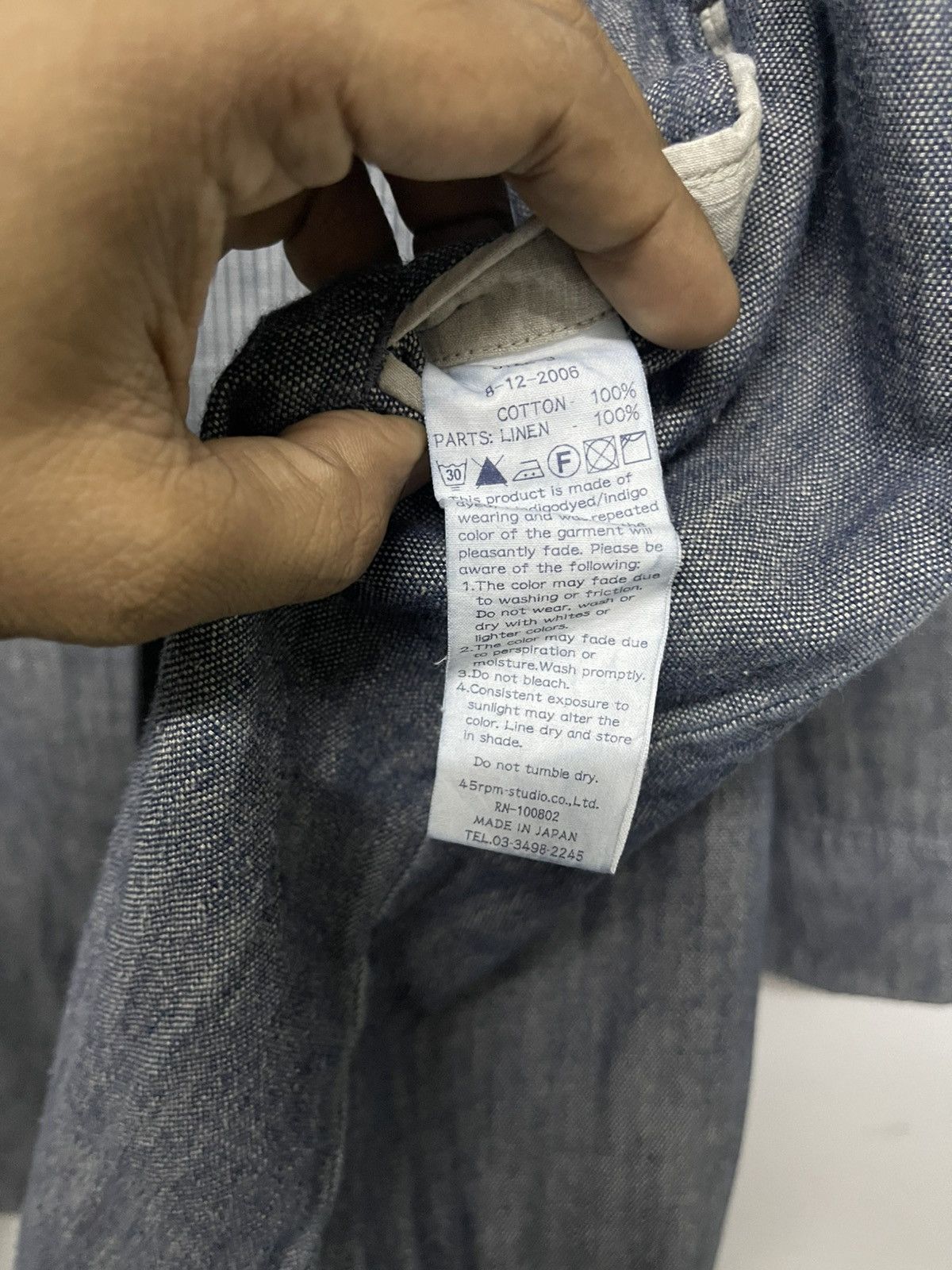 45rpm VINTAGE 45RPM INDIGO DYE CHORE LONG COTTON JACKET Size US L / EU 52-54 / 3 - 14 Thumbnail