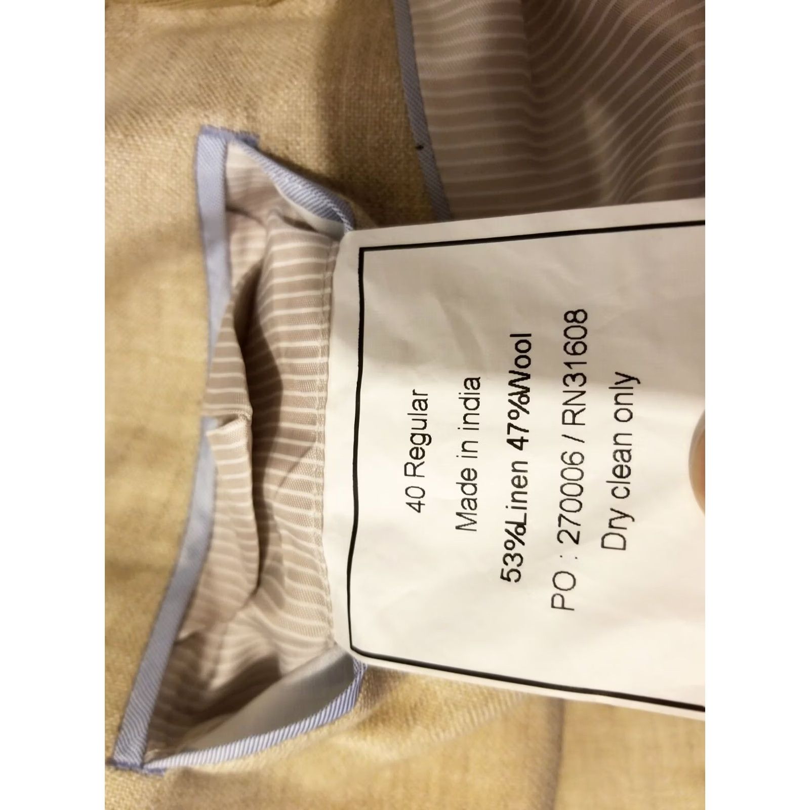 Jos. A. Bank VINTAGE Jos. A. Bank Blazer 3-in-1 Linen Wool Jacket Mens 40R Khaki Beige Lining Linen Wool 40 Mens Blazer Size 40R - 3 Thumbnail