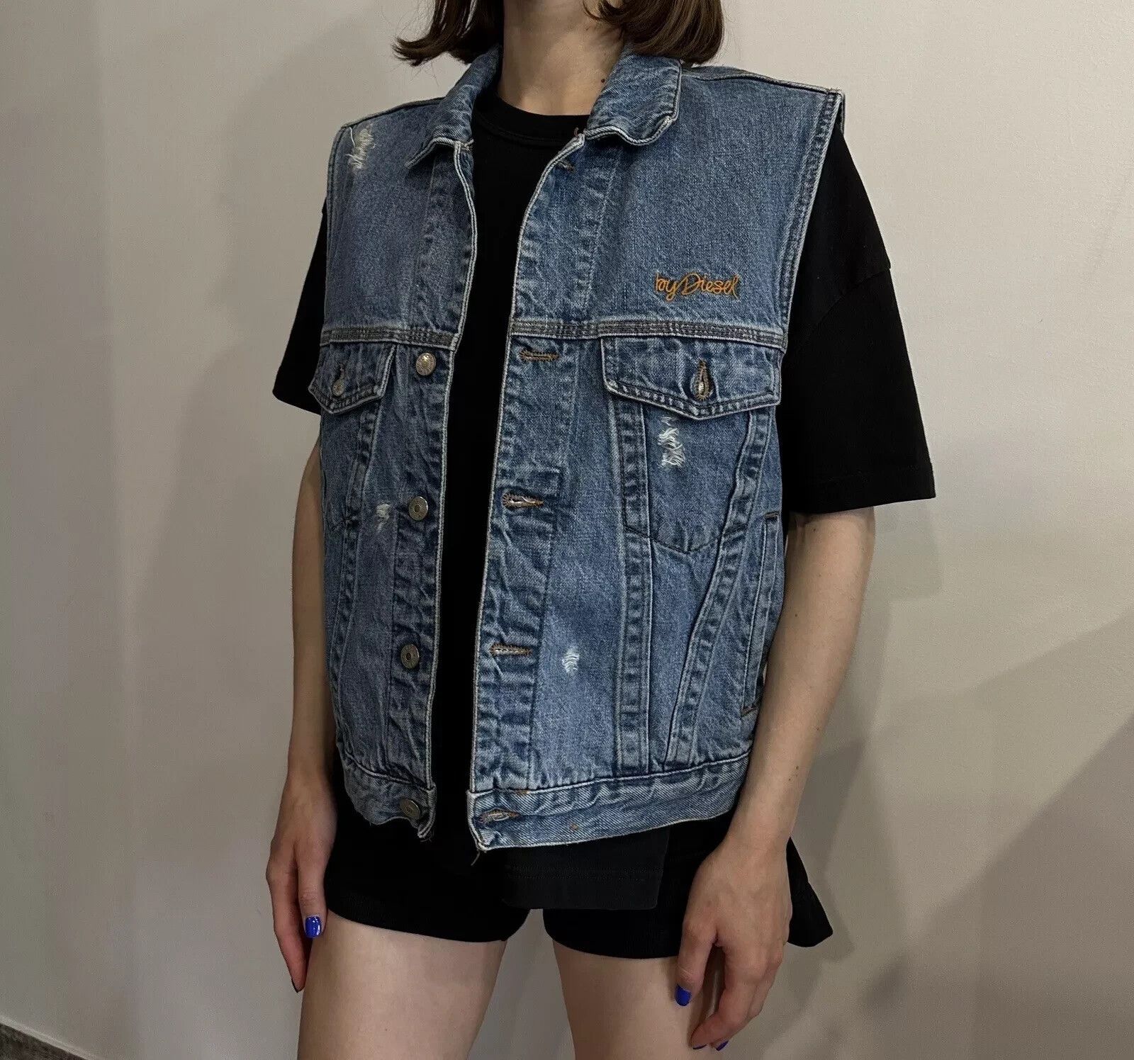 Diesel DIESEL VINTAGE DENIM destressed jeans VEST WOMENS Y2K Italy Size XXL / US 16-18 / IT 52-54 - 1 Thumbnail