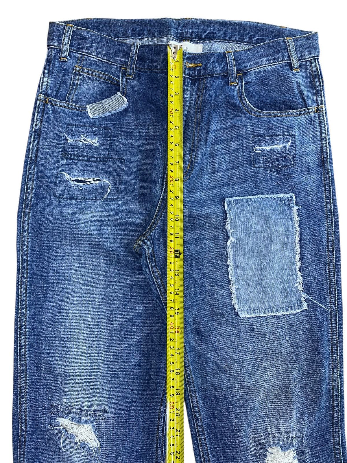 URBAN RESEARCH DOORS Urban Research Brand Ripped Patchwork Style Hairy Leg Jeans Size US 32 / EU 48 - 6 Thumbnail
