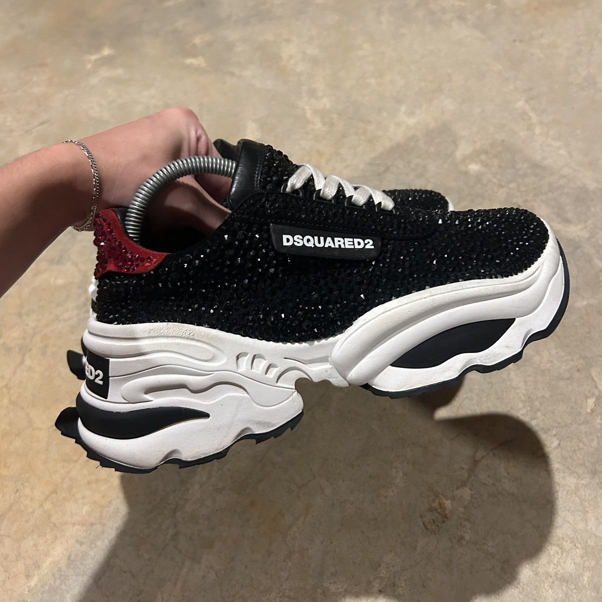 Designer × Dsquared2 Dsquared2 Giant Hike Strass Crystal Sneakers EU 40 Size US 7 / EU 40 - 6 Thumbnail
