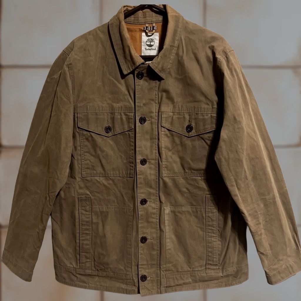 Timberland VINTAGE Timberland Women’s Chore Canvas Military Style Jacket XL Wax Coat J1540 Brown Plaid Canvas 80s 90s Western Outdoor Workwear Women’s XL Size XL / US 12-14 / IT 48-50 - 1 Thumbnail