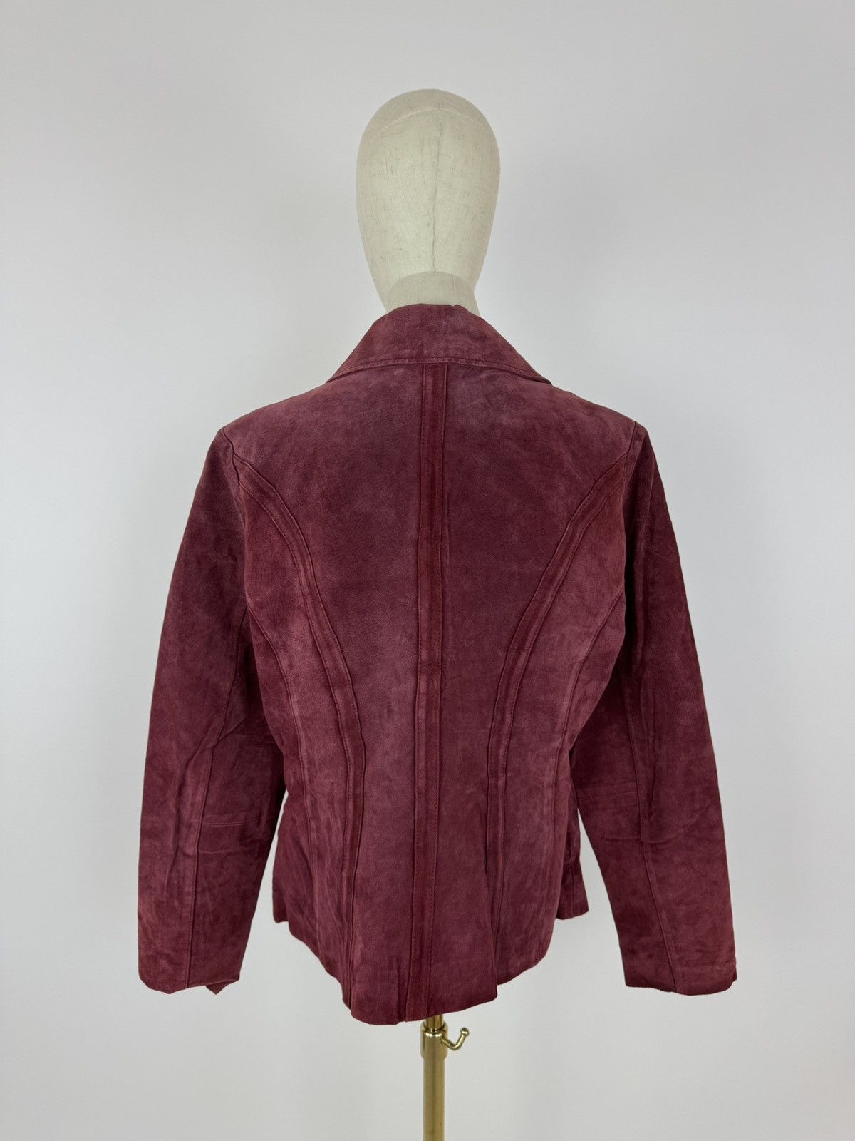 Jones New York × Vintage Jones New York Leather Jacket Burgundy Womens Size Large Size L / US 10 / IT 46 - 4 Thumbnail